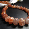 8 inches - High Quality Natural Golden SUNSTONE - Smooth Polished Rondell Beads Full flashy Golden Fire Huge size - 6 - 13 mm approx